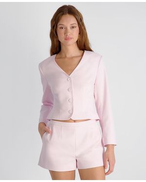 French Connection Halsey Twill Tailored Mini Shorts - Pink