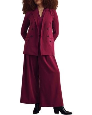 UNIVERSAL STANDARD Plus Size All Day Warren Double Breasted Blazer - Red