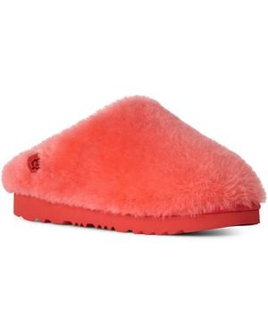 UGG Kids Classic Fluffed Slip-on Slippers - Red
