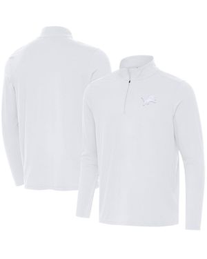 Antigua Detroit Lions Intent Quarter-zip Mock Neck Long-sleeve Jacket - White