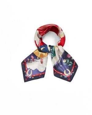 Fable England Freya's Heart Story Square Scarf - White
