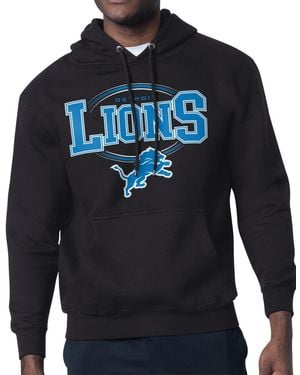 Starter Detroit Lions Team Track Graphic Pullover Hoodie - Blue