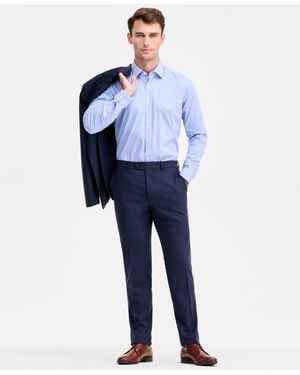 Ted Baker Ted By Modern-fit Stretch Blue Sharkskin Wool-blend Suit Separate Pants