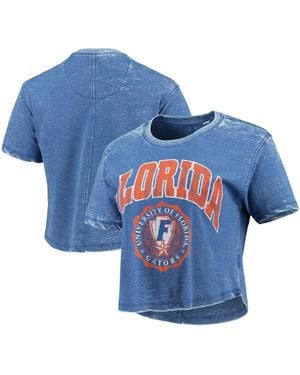 Pressbox Florida Gators Edith Vintage-inspired Burnout Crop T-shirt - Blue
