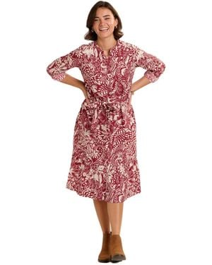 Brakeburn Alise Midi Shirt Dress - Red
