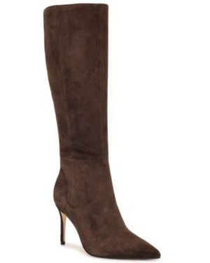 Nine West Cook Tall Stiletto Dress Boots Regular Wide Calf - Black