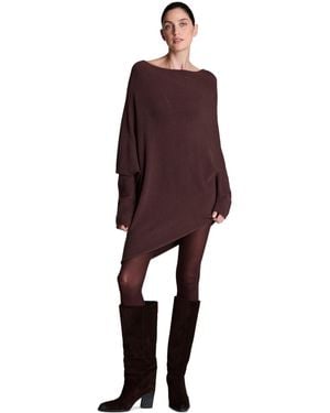 Kenneth Cole Asymmetric Boat Neck Long-sleeve Sweater - Purple
