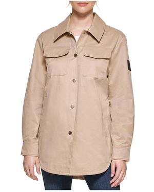 KARL LAGERFELD Oversized Shirt Jacket - Natural