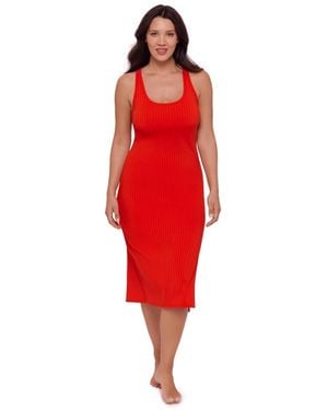 S3 Apparel Rib Swimsuit Coverup Dress - Red