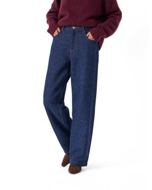 Hush Romy High-waisted Wide-leg Lurex Cotton-blend Jeans - Blue