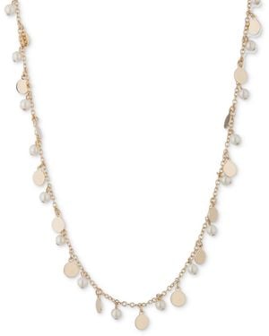Ralph Lauren Gold-tone Shaky Disc & Imitation Pearl Collar Necklace - Metallic