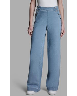 BCBGMAXAZRIA Elasticated Waistband Loose Fit Sailor Jeans - Blue