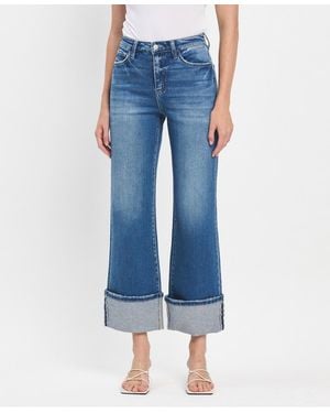 Flying Monkey Super High Rise Vintage-like Flare Jeans - Blue