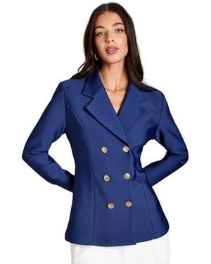 Coast Double Breasted Bandage Blazer - Blue
