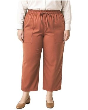 Standards & Practices Plus Size High Waist Wide Leg Pull-on Pants - Multicolor