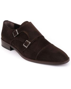 VELLAPAIS Mico Double Monk Slip-on Dress Shoes - Brown