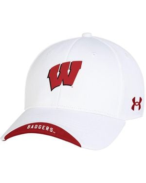 Under Armour Wisconsin Badgers Sideline Blitzing Accent Adjustable Hat - White