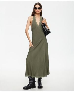 Lioness Sleeveless V-neck Dress - Green