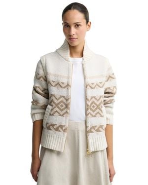 Barbour Maplewood Fair-isle Wool-blend Cardigan - Natural