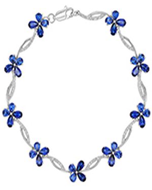 Macy's Created Blue & Ceylon Sapphire Flower Bracelet