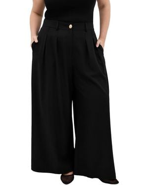 City Chic Plus Size Abbigail Wide Leg Pant - Black