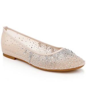 Badgley Mischka Nuala Round Toe Dress Flats - White