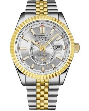 Stuhrling Datemaster Ii Men S Swiss Automatic 42mm Two-tone Stainless Steel Watch - Metallic