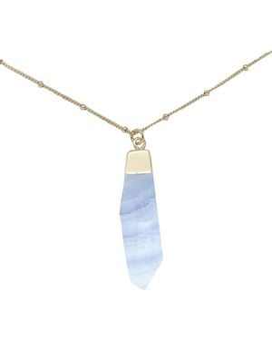 charged Stone Pendant Necklace - Blue