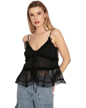 Belle & Bloom Heart Of Glass Chiffon Cami - Black