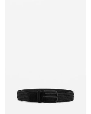 Mango Braided Elastic Belt - White