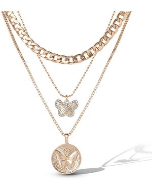 Jessica Simpson Layered Coin & Charm Pendant Necklace - White