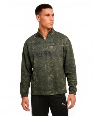 PUMA Camo Graphic Half-zip T-shirt - Green