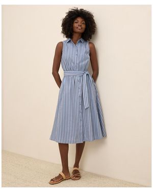 Pact Organic Cotton Sunset Lightweight Cotton Sleeveless Shirtdress - Blue