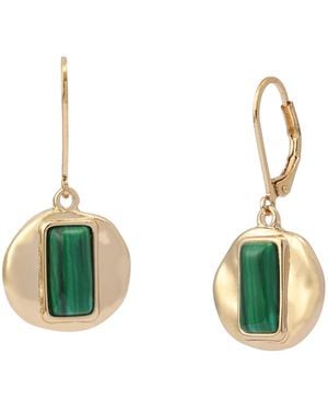 Robert Lee Morris Malachite Molten Disc Drop Earrings - Green