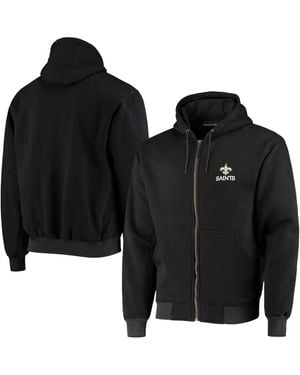 Dunbrooke New Orleans Saints Craftsman Thermal Lined Full-zip Hoodie - Black