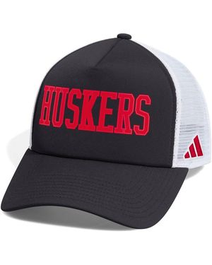 adidas Nebraska Huskers Our Red Burns Brighter Foam Front Trucker Adjustable Hat