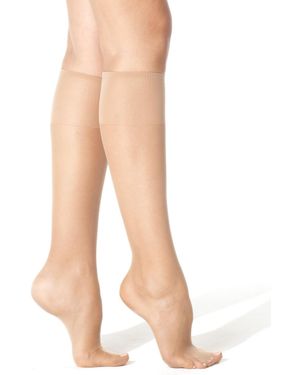 Hanes Silk Reflections Plus Knee Highs Silky Sheers 00p19 - Natural