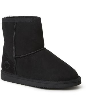 Dearfoams Fireside By Rosebery Genuine Shearling Boot - Black