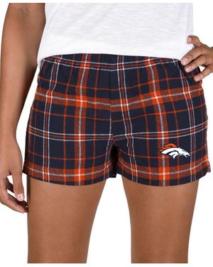 Concepts Sport Navy/orange Denver Broncos Ultimate Flannel Shorts - Blue