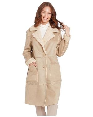 Frye Lily Faux Shearling Coat - Natural