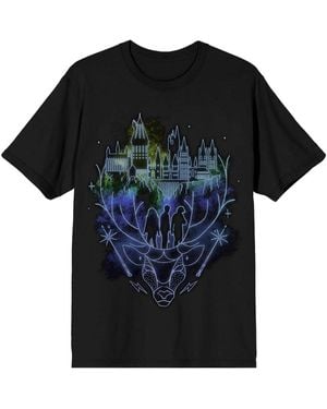 Harry Potter Hogwarts Patronus Line Art T-shirt-medium - Black