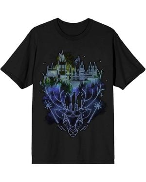 Harry Potter Hogwarts Patronus Line Art T-shirt-medium - Black