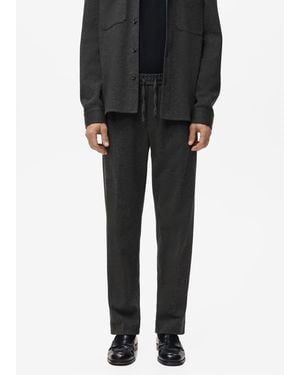 Mango Cotton Drawstring sweatpants Pants - Black
