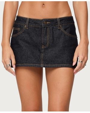 Edikted Camelia Denim Mini Skort - Black