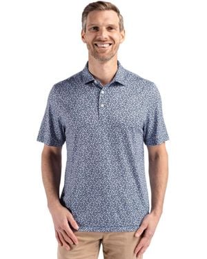Cutter & Buck Pike Eco Flora Print Recycled Polo - Blue