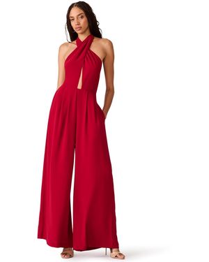 Steve Madden Aiyana Halter Wide-leg Sleeveless Jumpsuit - Red