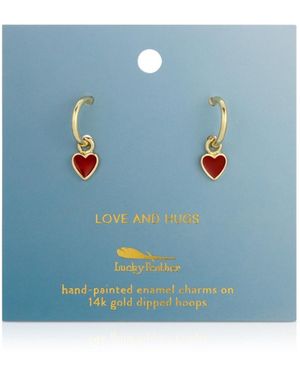 Lucky Feather Hoops - Blue