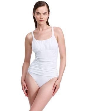 Gottex Tutti Frutti Fashion Shirred Peasant One Piece - Blue