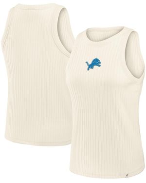 Fanatics Detroit Lions Star Play Tri-blend Ribbed Sleeveless Tank Top - White