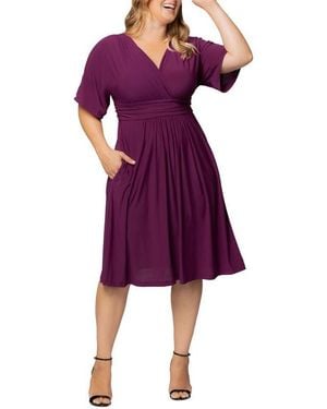 Kiyonna Plus Size Gia A-line Midi Dress - Black